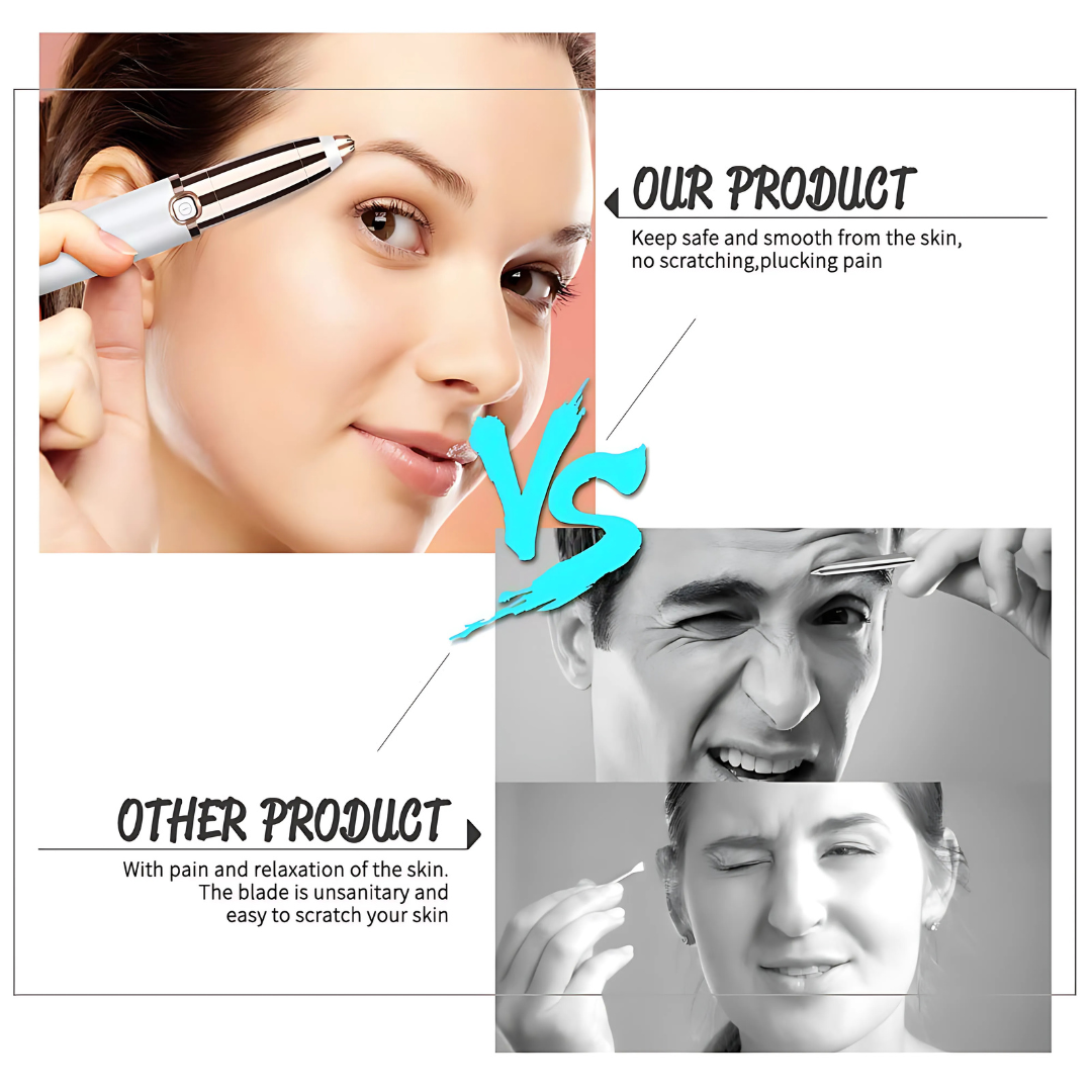 Painless Electric Eyebrow trimmer with LED Light for Women