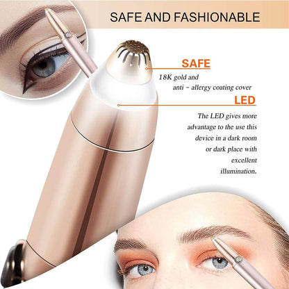 Painless Electric Eyebrow trimmer  with LED Light for Women
