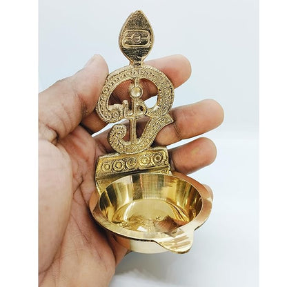 ஓம் முருகர் விளக்கு  Om Vel Diya in Brass