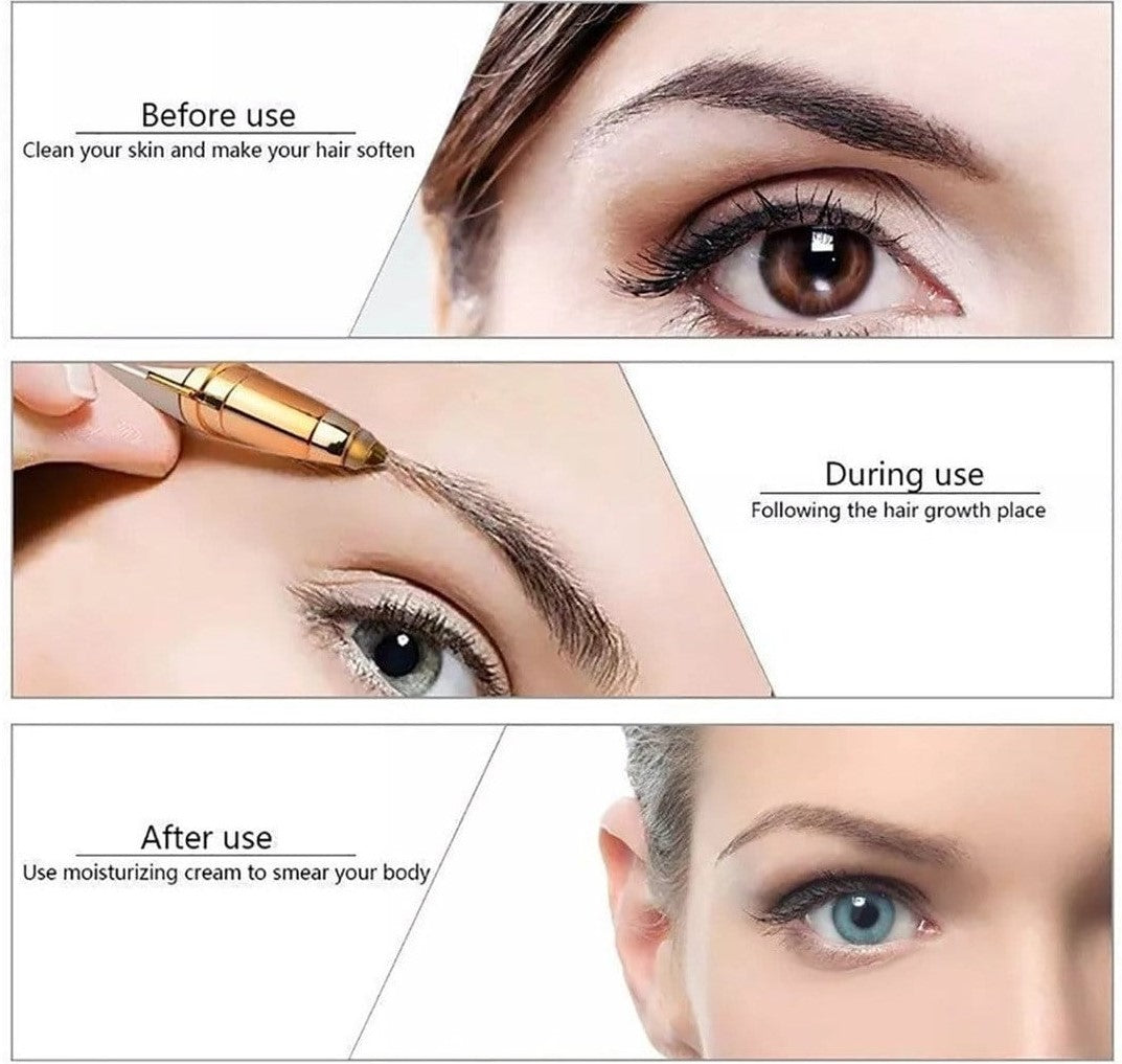 Painless Electric Eyebrow trimmer  with LED Light for Women